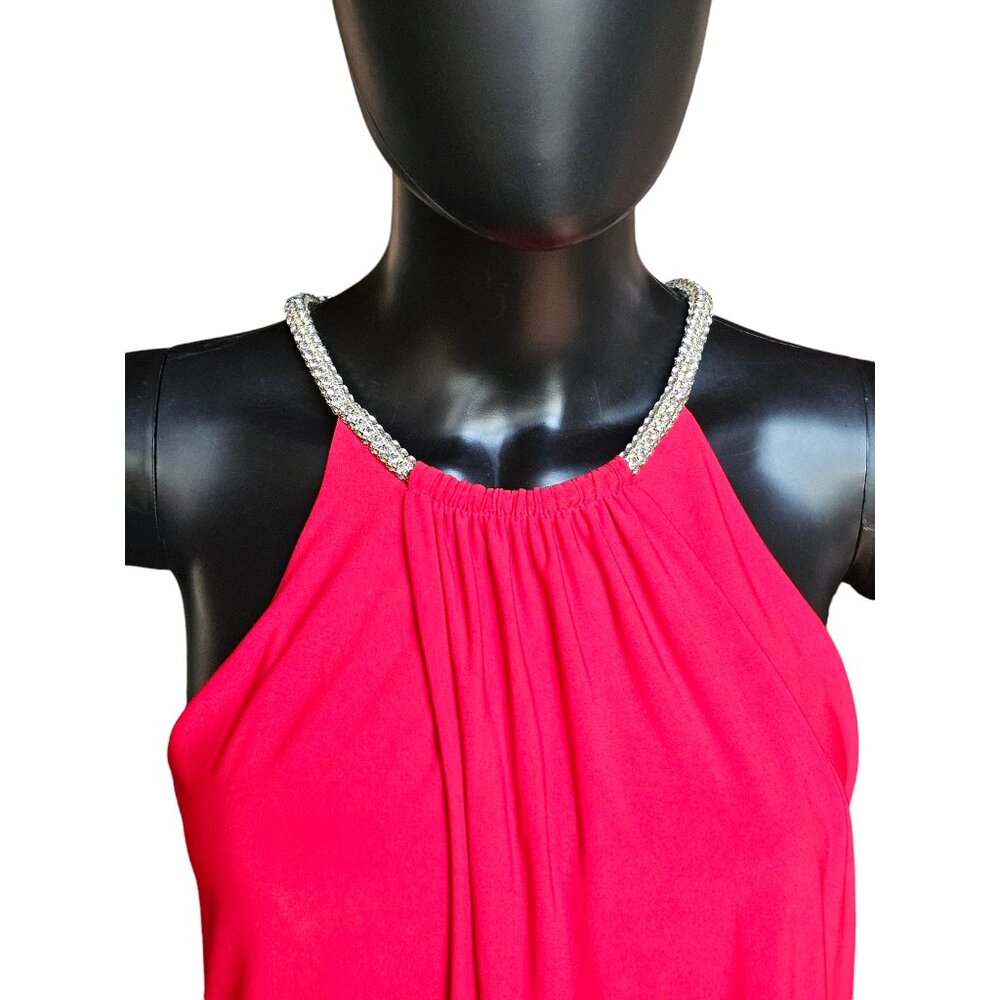 Red Cocktail W/Jeweled Halter - Jessica Simpson